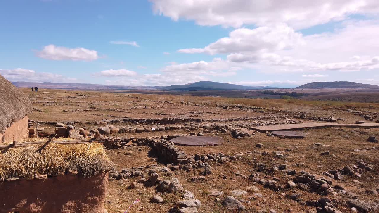 Example of Roman thatched roof reconstructed at the Roman settlement at Garray,Spain