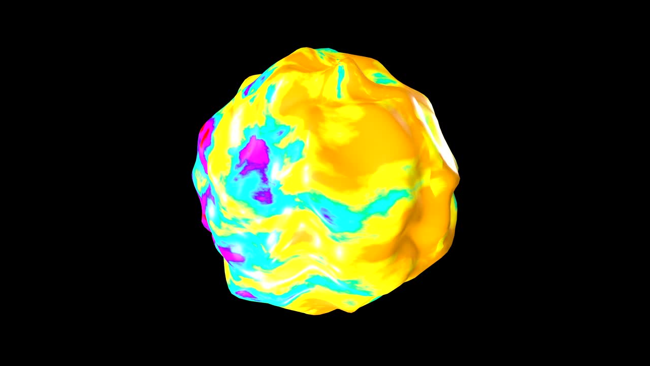 Minimalistinen kansimateriaali: 3D-animaatio abstraktista, sileästä nestemäisestä muodosta. Holografinen kangaspallo, jossa aaltoilua tuulessa. Saumattomasti toistettavissa 4K-resoluutiolla.