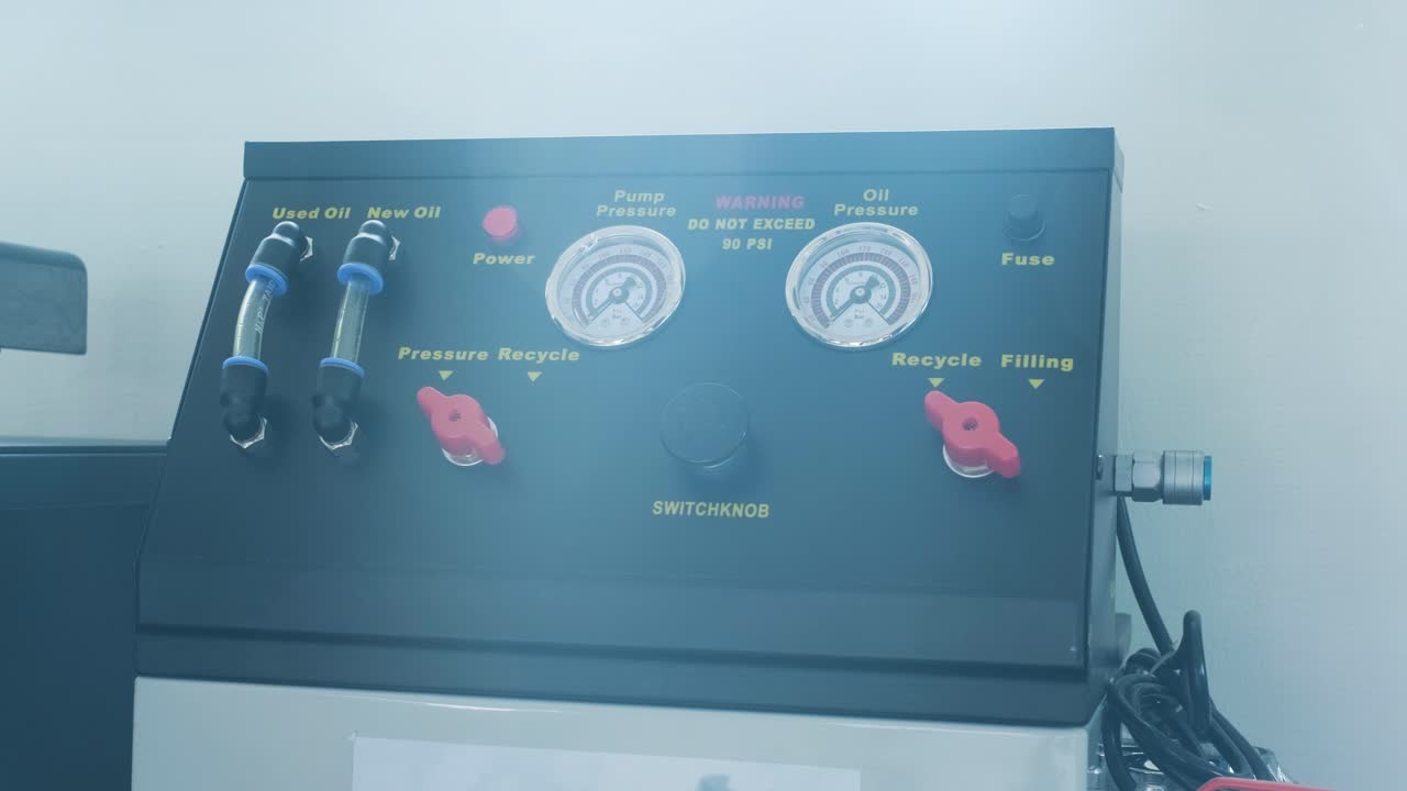 panel de control de la presión del aceite