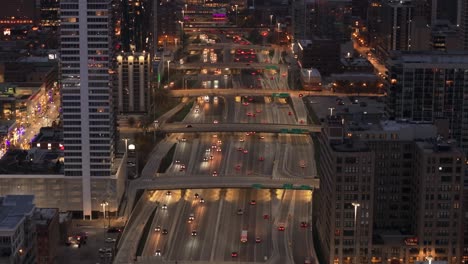 Hora-Punta-En-La-Vista-Aérea-De-Chicago