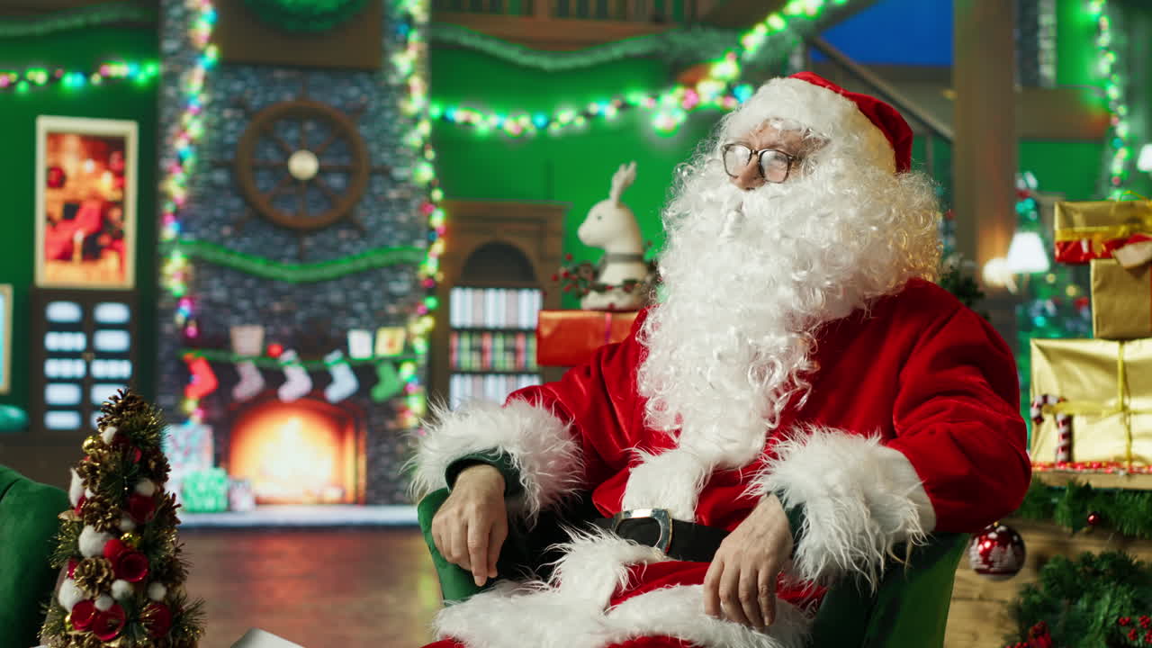 크리스마스 배경 에 있는 산타클로스