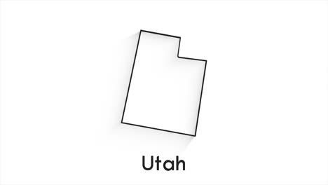 utah state of the united states of america. animated line location marker on the map. easy to use with screen transparency mode on your video.