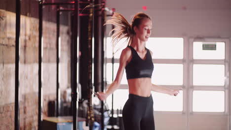 Confident-Young-Woman-Exercising-Using-Skipping-Rope-At-Gym-2