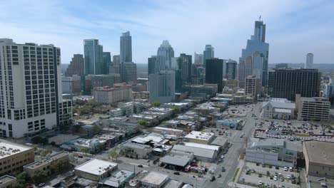 a breathtaking view of the city's many construction sites and roadwork projects, illustrating the constant evolution and growth of austin's urban landscape