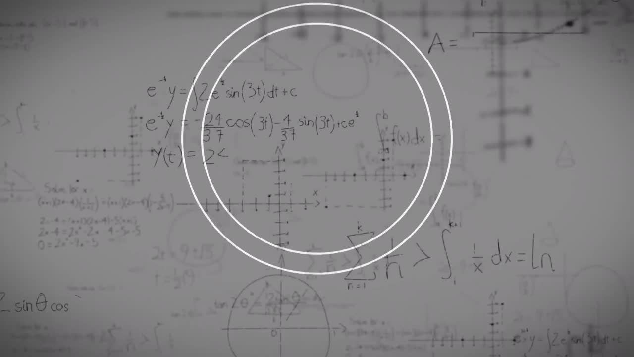원에 대한 수학적 방정식의 애니메이션