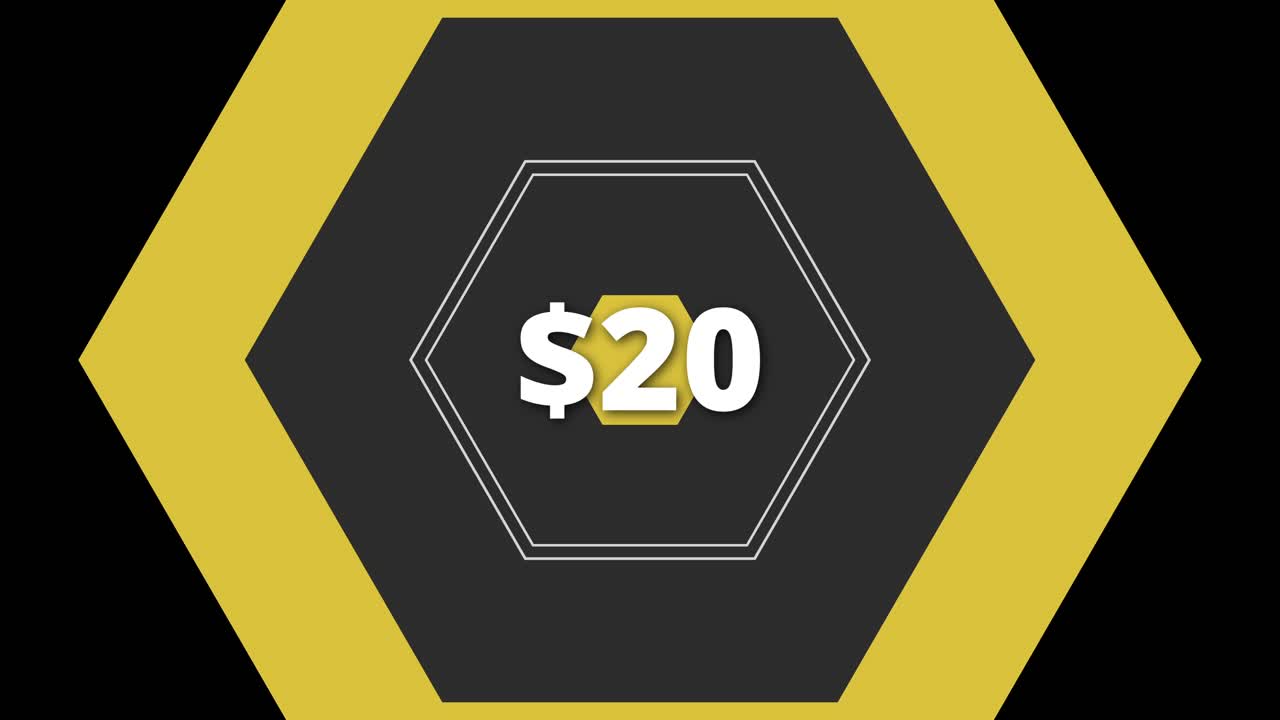 An engaging graphic showcasing a price point of $20 in a creative online marketplace setting