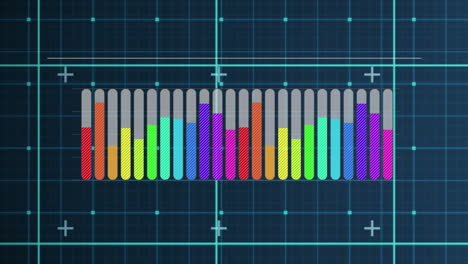 barras que se llenan con diferentes colores en una cuadrícula