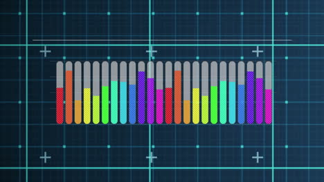 bars filling up with different colours on a grid