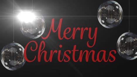 Animation-of-merry-christmas-text-over-baubles