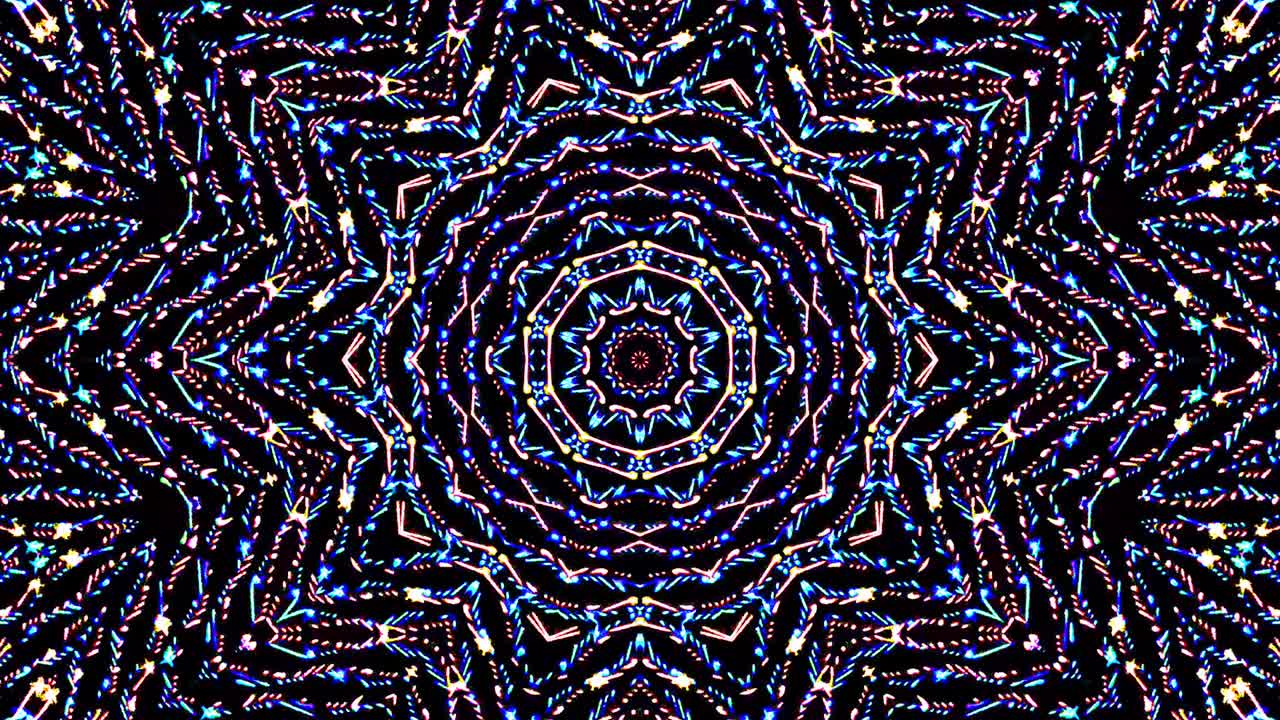 Beautiful abstract kaleidoscope that shines, a radiant light that regulates the subtle movements