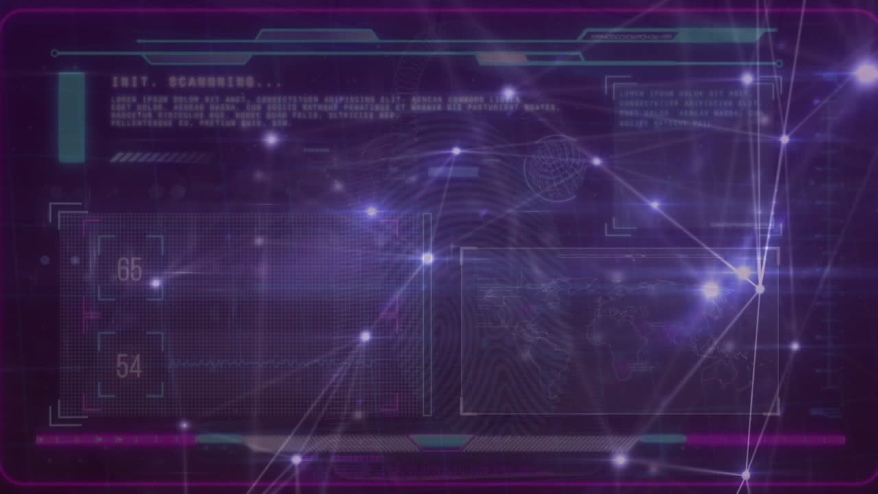Animation of network of connections over data processing