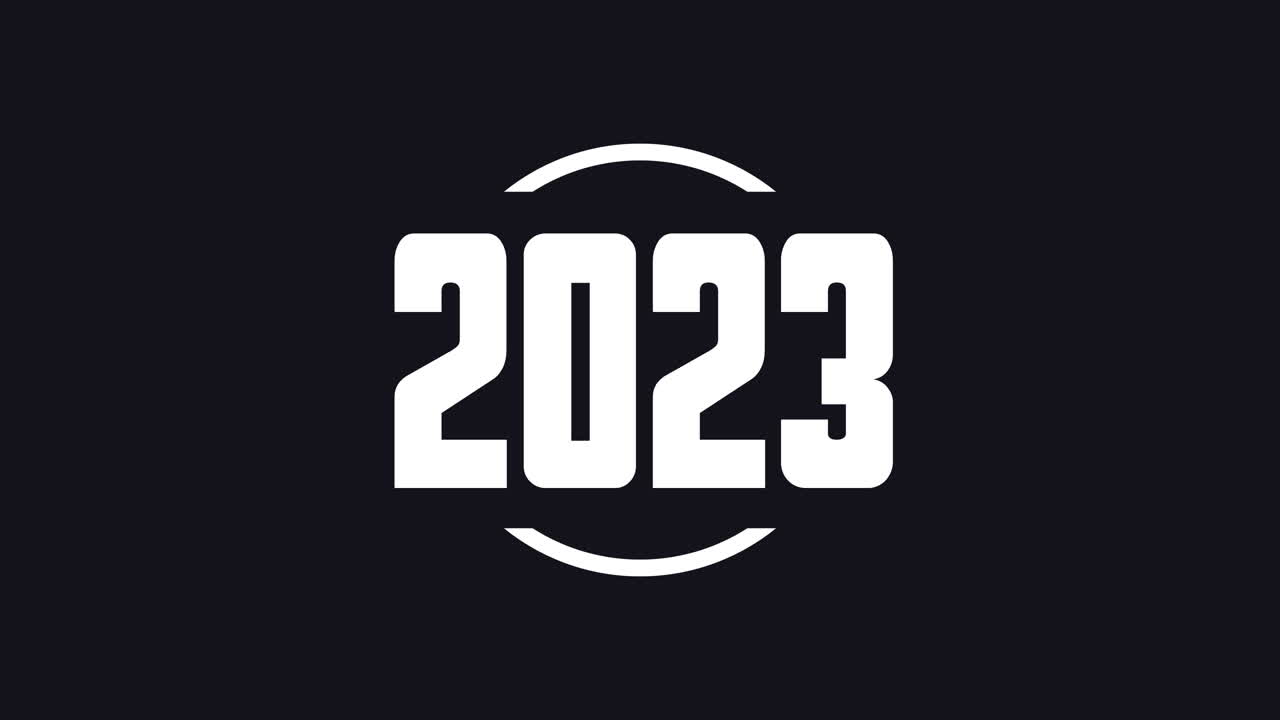 2023 years on black gradient