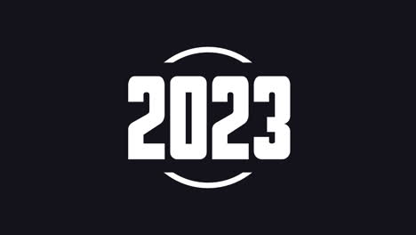 2023 años en degradado negro