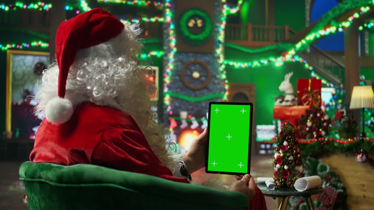 산타클로스가 비디오 통화에서