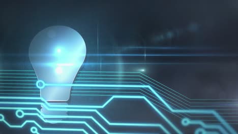 Animation-of-blue-and-yellow-shapes-over-a-lightbulb