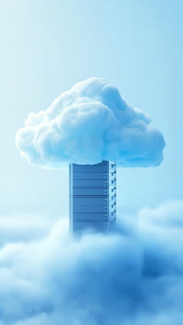 cloud computing server rack in the sky