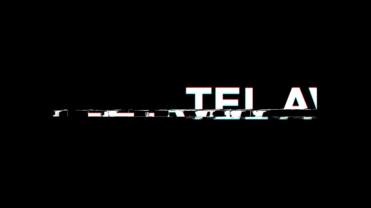 efecto de glitch de tel aviv texto distorsión de televisión digital animación en bucle 4k