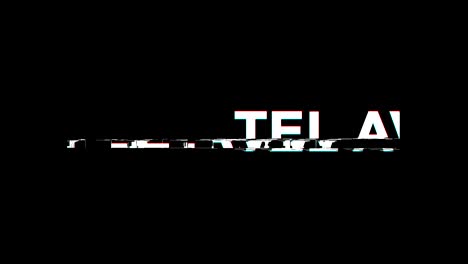 tel aviv  glitch effect text digital tv distortion 4k loop animation