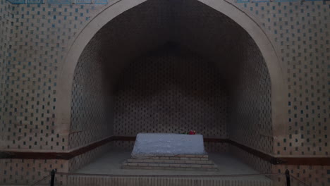 tomb in mazlumkhan sulu mausoleum, karakalpakstan, uzbekistan, close up