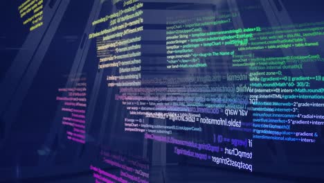 Animation-of-data-processing-against-computer-server-room