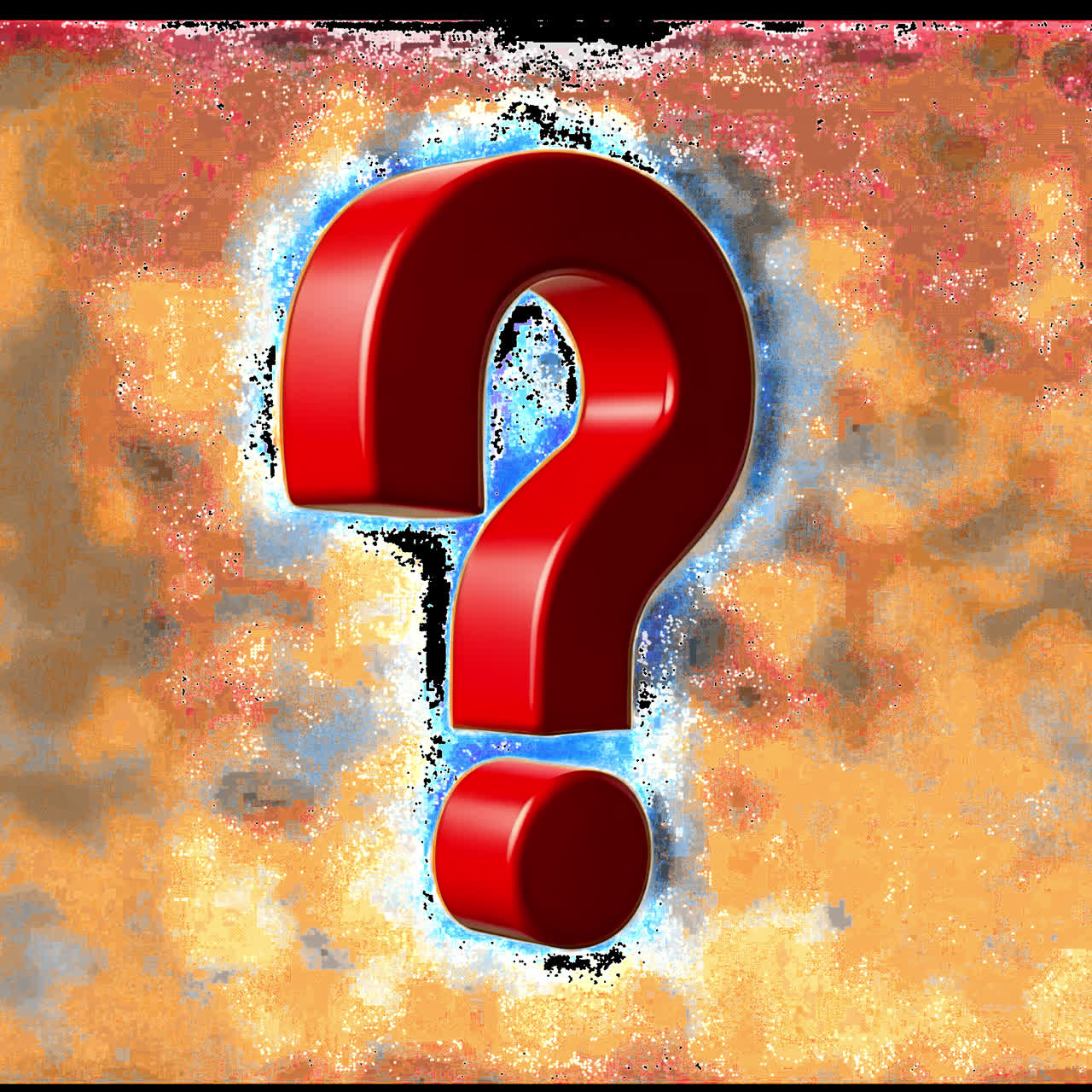 Red 3D question mark floating animation isolated asset, transparent 4K video, alpha channel, ProRes