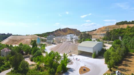 Drone-Shot-Of-Large-Quarry-For-Limestone-Mining