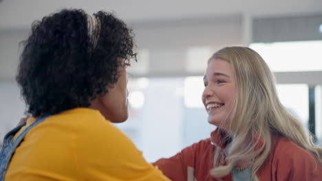 women, excited lesbian couple