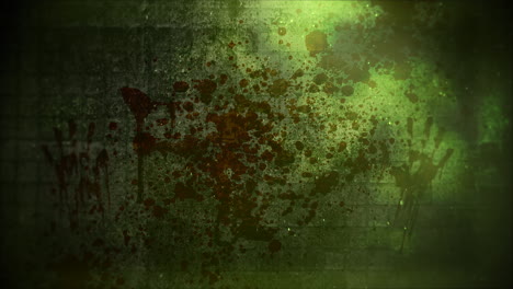 mystical horror background with dark blood on green wall