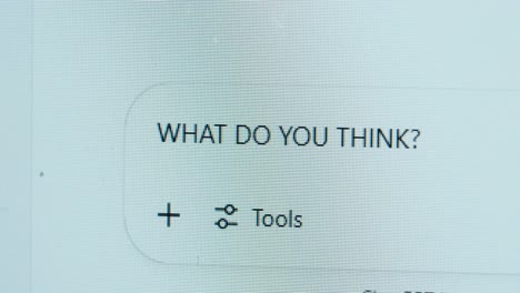 close-up of a screen where a user asks an ai chatbot for its opinion, reflecting human-machine interaction, curiosity, and modern digital dialogue