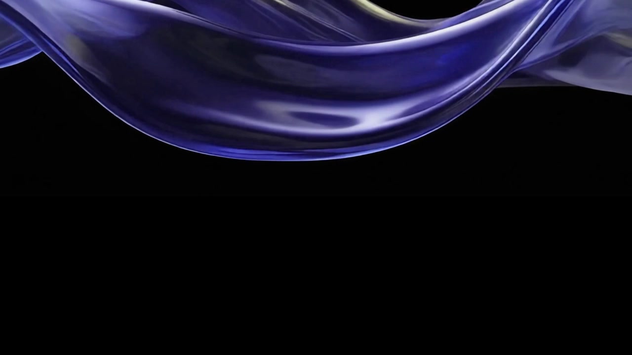 Abstract Flowing Blue Silk Fabric Animation