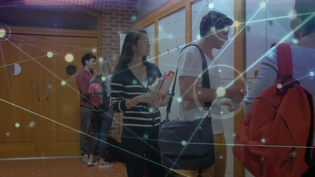 animación de la red de conexiones sobre los estudiantes