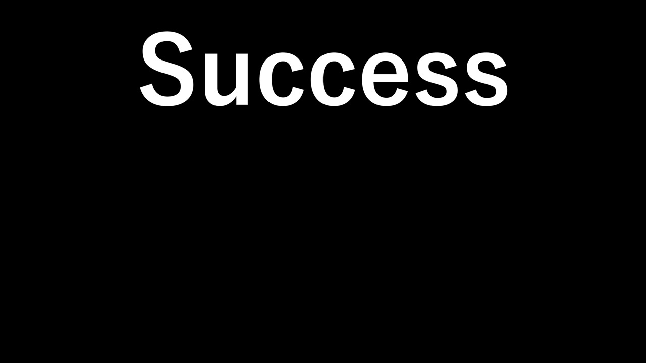 Success text animation message motion graphics