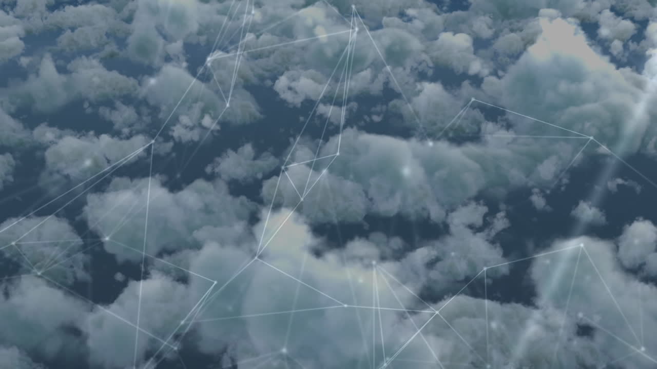 animación de la red de conexiones a través de nubes