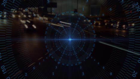 animación del alcance y procesamiento de datos sobre el paisaje urbano