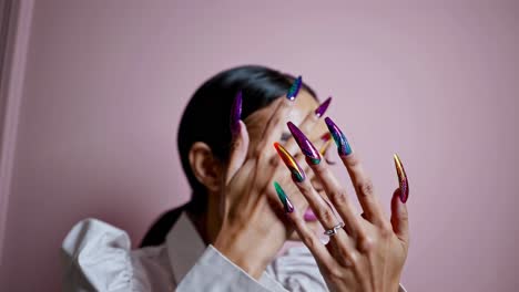 colorful and stylish long nails