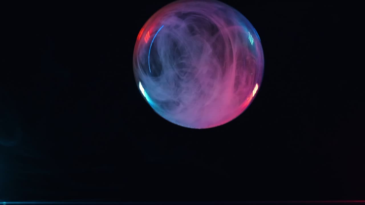 The mysterious falling of soap bubble. slow motion