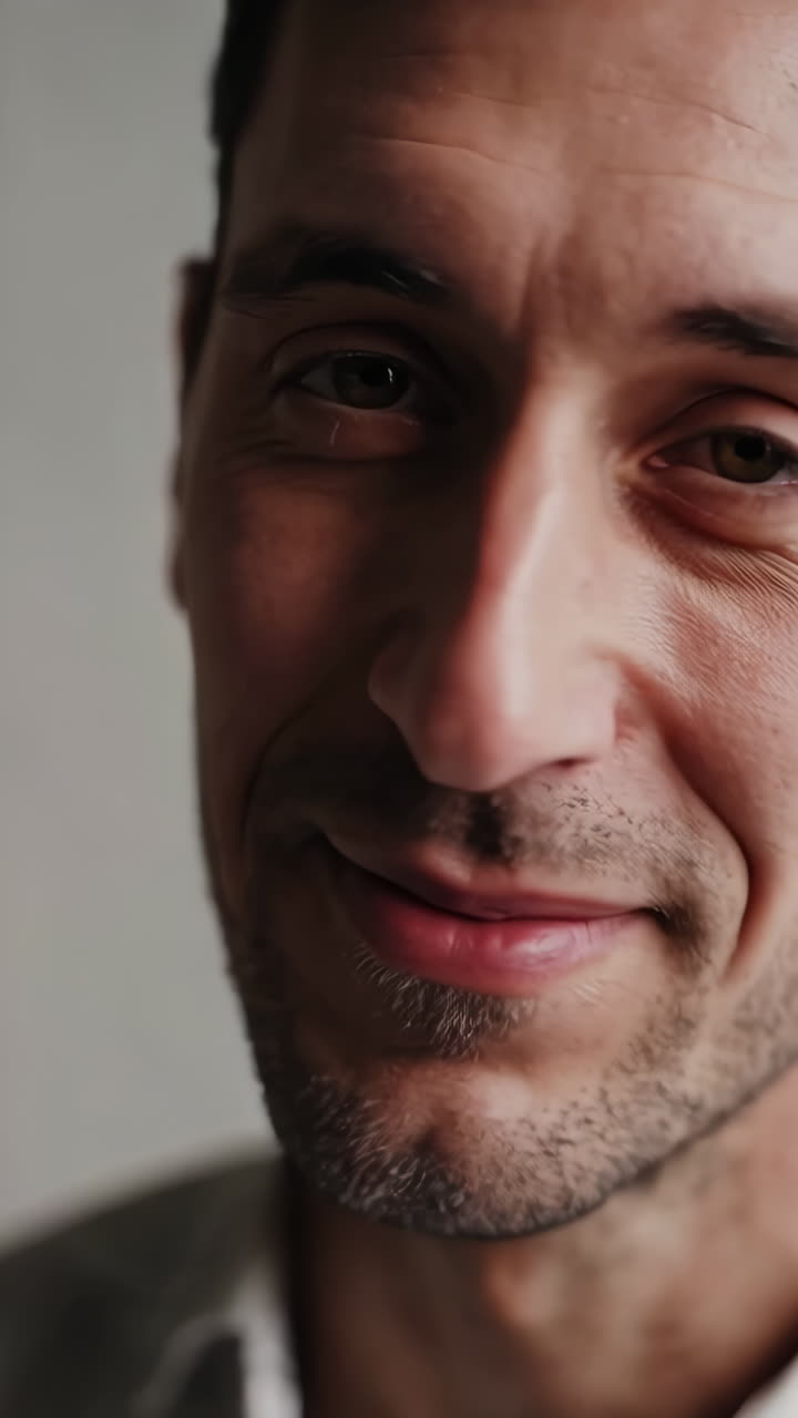 retrato en primer plano de un hombre sonriente