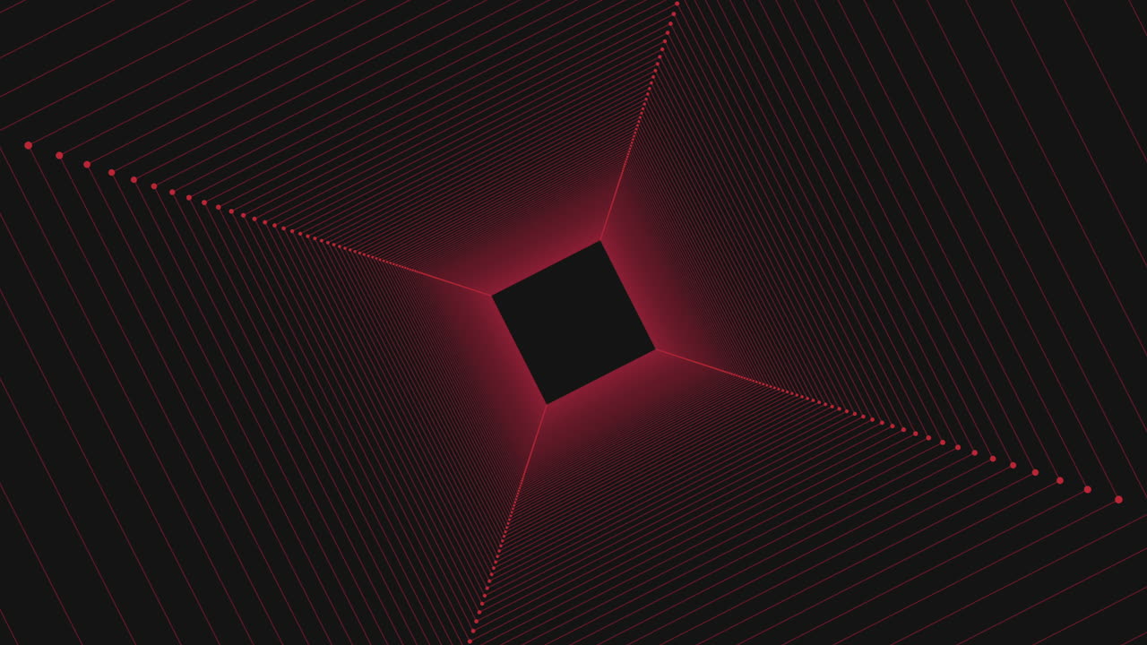 las líneas rojas convergentes crean un sorprendente patrón de tablero de ajedrez en blanco y negro