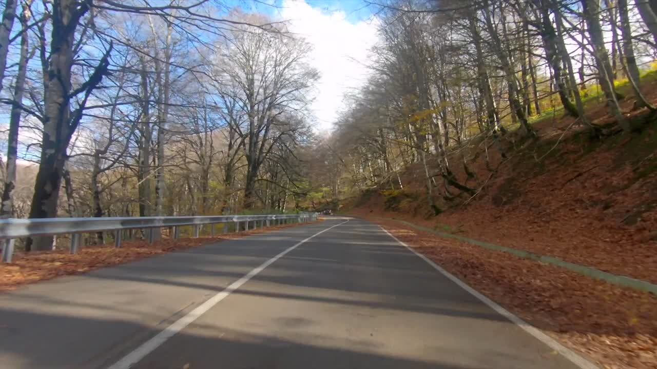 Driving on an empty road in Autumn 3