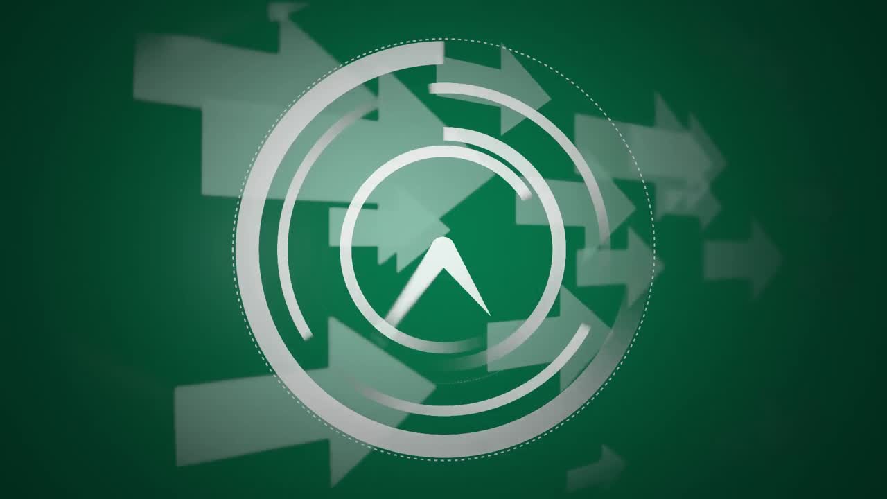 Clock with arrows on a green background