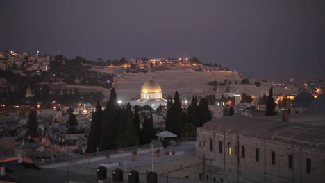 Cúpula-De-La-Roca-En-La-Noche-En-Jerusalén