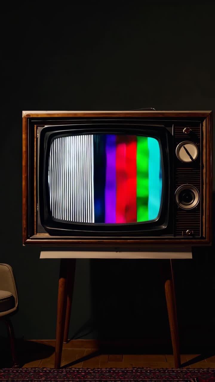 Televisión de época con patrón de prueba