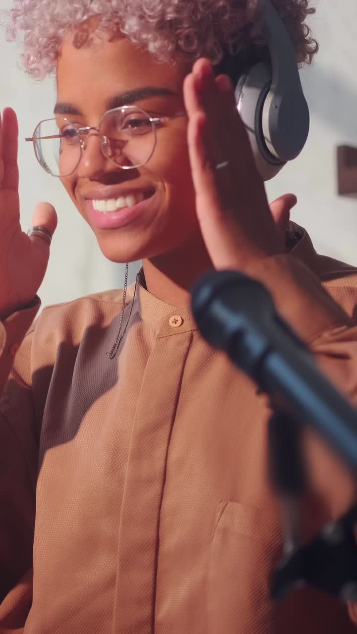 Streaming session with an african american host discussing culture and lifestyle