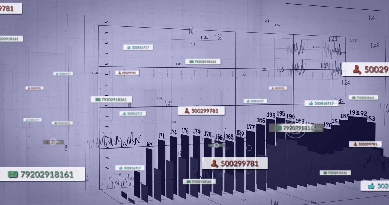 Animated 3D Bar Chart Showing Data Growth and Analytics