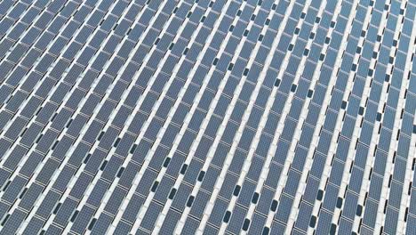 aerial view of floating platform cell solar panels on the water in pond