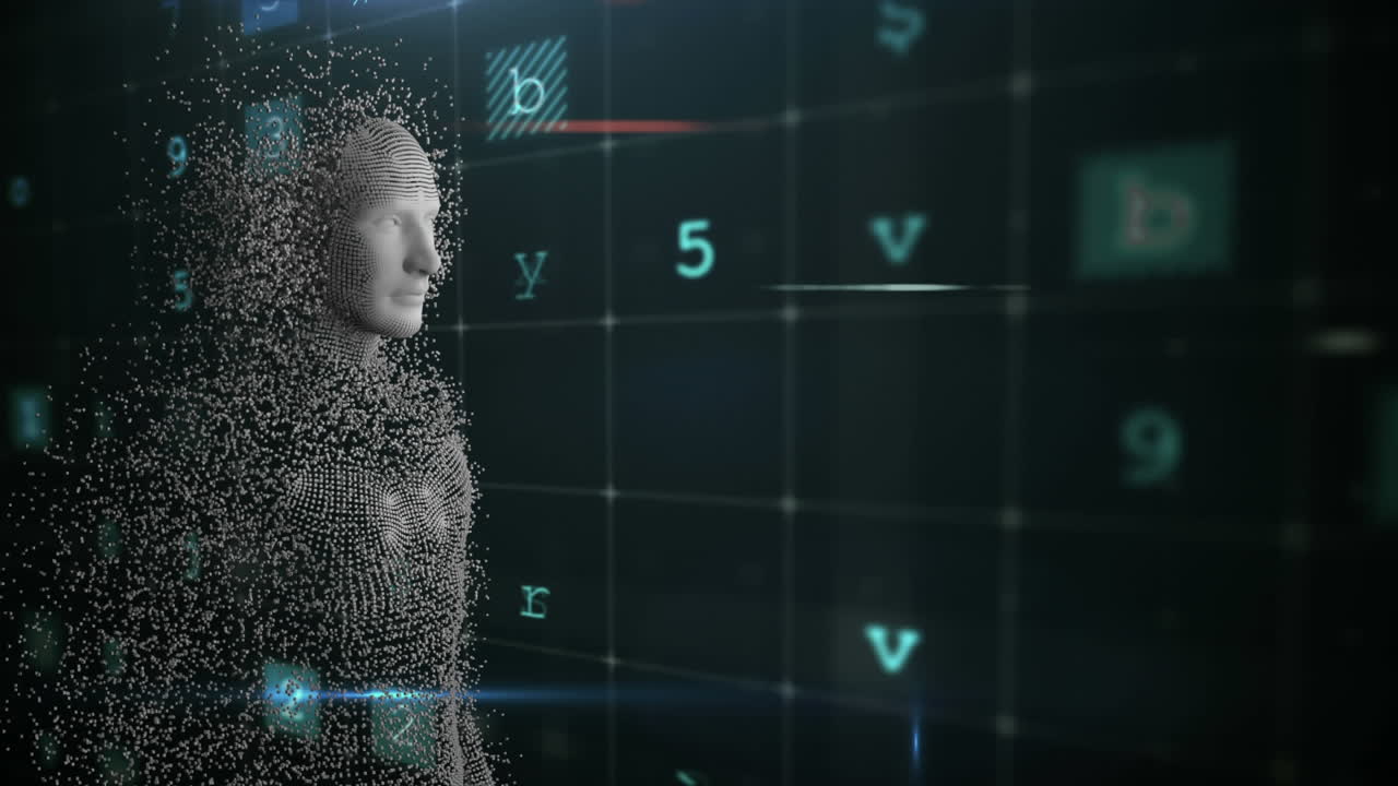 cuerpo humano con procesamiento de datos