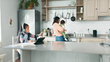 Home-school,-child-with-tablet