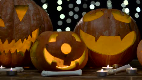calabaza de halloween con cara de miedo