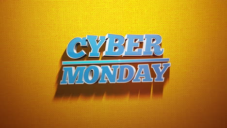 modern cyber monday text on yellow textile