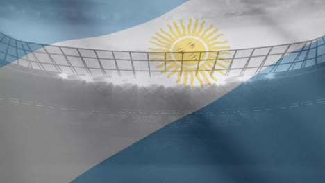 argentina flag floating in the wind